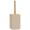 Portascopino con Scopino in Ceramica Rosa Finitura a rilievo effetto intreccio