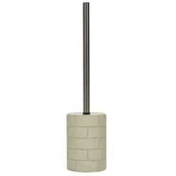 Portascopino con scopino in Poliresina Effetto Pietra Beige