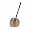 Portascopino con Scopino in Stoneware Champagne e Acciaio Inox