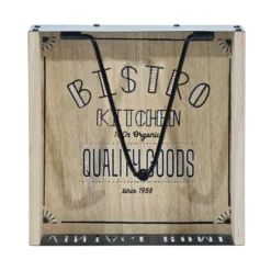 Portatovaglioli Vintage Bistro in Legno e Metallo h5x21x21 cm