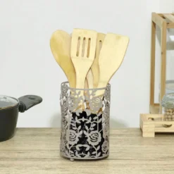 Portautensili da Cucina in Metallo Tortora h16 cm diametro 11 cm