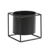 Portavaso in Metallo Nero h13x13x13 cm