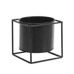 Portavaso in Metallo Nero h13x13x13 cm