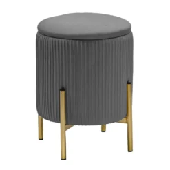 Pouf Contenitore Apribile Grigio