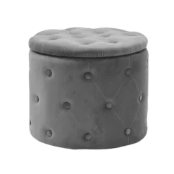 Pouf Contenitore Apribile Grigio Scuro