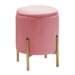 Pouf Contenitore Apribile Rosa