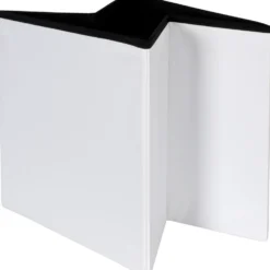 Pouf Contenitore Bianco in ecopelle richiudibile h38x38x38 cm