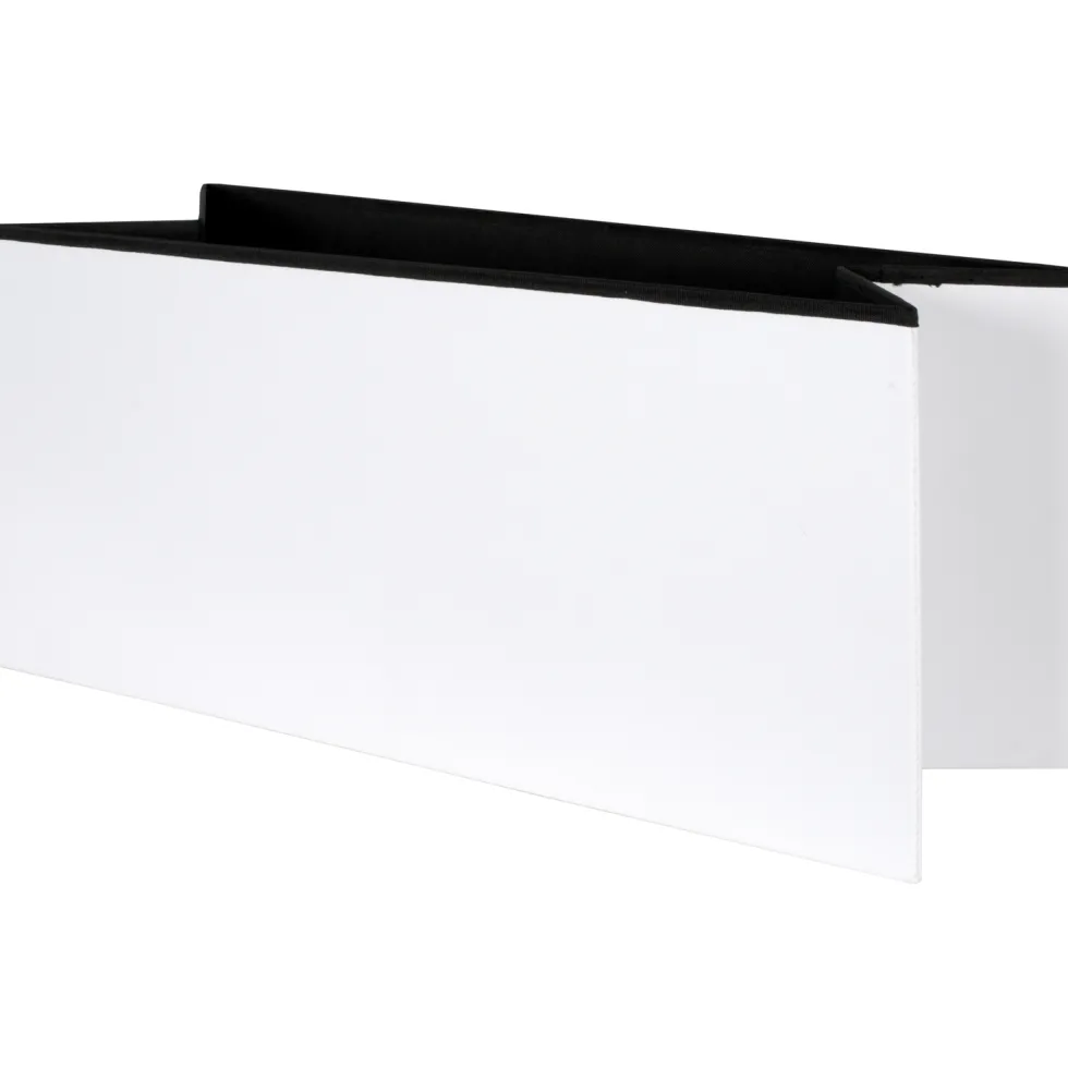 Pouf Contenitore Bianco in ecopelle richiudibile h38x76x38 cm