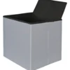 Pouf Contenitore Grigio in ecopelle richiudibile h38x38x38 cm