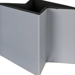 Pouf Contenitore Grigio in ecopelle richiudibile h38x38x38 cm