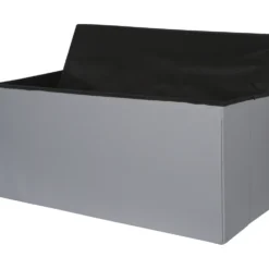 Pouf Contenitore Grigio in ecopelle richiudibile h38x76x38 cm