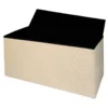Pouf Contenitore in Velluto Damascato Crema