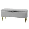 Pouf Contenitore in velluto Grigio chiaro