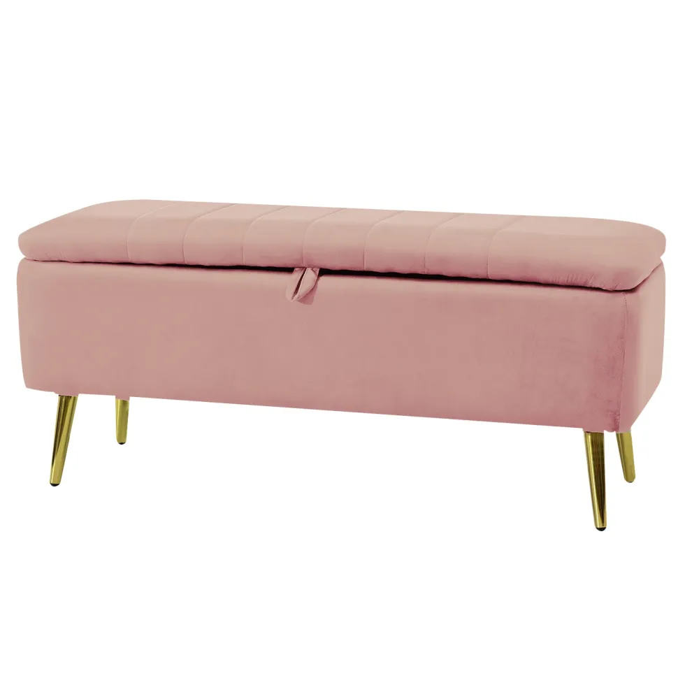 Pouf Contenitore in velluto Rosa Antico