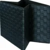 Pouf contenitore nero in ecopelle richiudibile