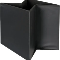 Pouf Contenitore Nero in ecopelle richiudibile h38x38x38 cm