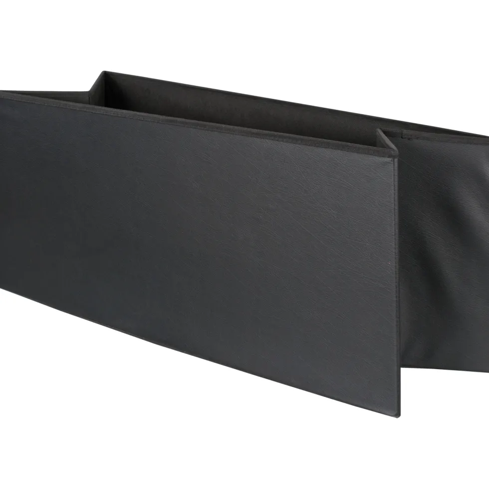 Pouf Contenitore Nero in ecopelle richiudibile h38x76x38 cm