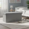 Pouf Contenitore Richiudibile Effetto pelliccia sintetica Grigio