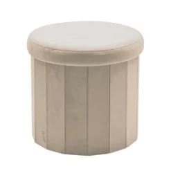 Pouf Contenitore Richiudibile Crema