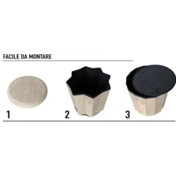 Pouf Contenitore Richiudibile Crema