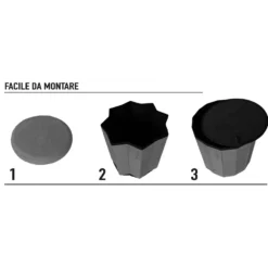 Pouf Contenitore Richiudibile Grigio
