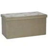 Pouf Contenitore Richiudibile Tortora in Velluto Sintetico h38x76x38 cm