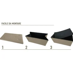 Pouf Contenitore Richiudibile Tortora in Velluto Sintetico h38x76x38 cm