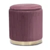 Pouf Contenitore Rosa in Velluto Sintetico
