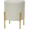 Pouf in velluto Crema