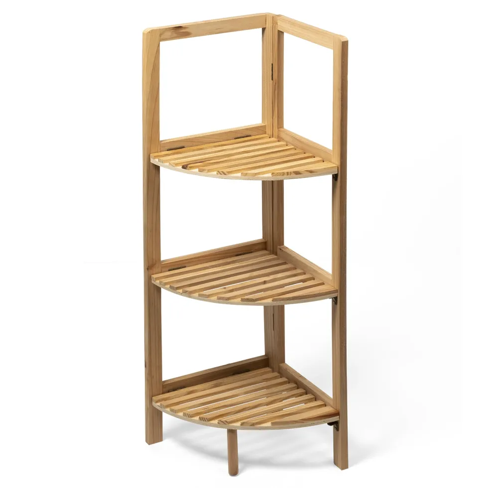 Scaffale Angolare Multiuso in legno 3 ripiani Linea Woodhandy
