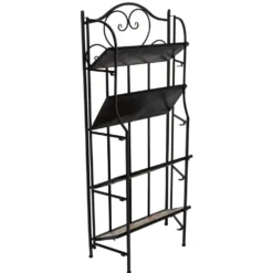 Scaffale Mosaico in metallo nero con 4 ripiani
