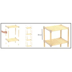 Scaffale Multiuso in legno 4 ripiani FixWood