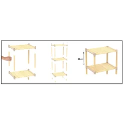 Scaffale Multiuso in legno 3 ripiani FixWood
