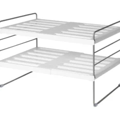 Scaffale multiuso in polistirene e acciaio Harper Bianco