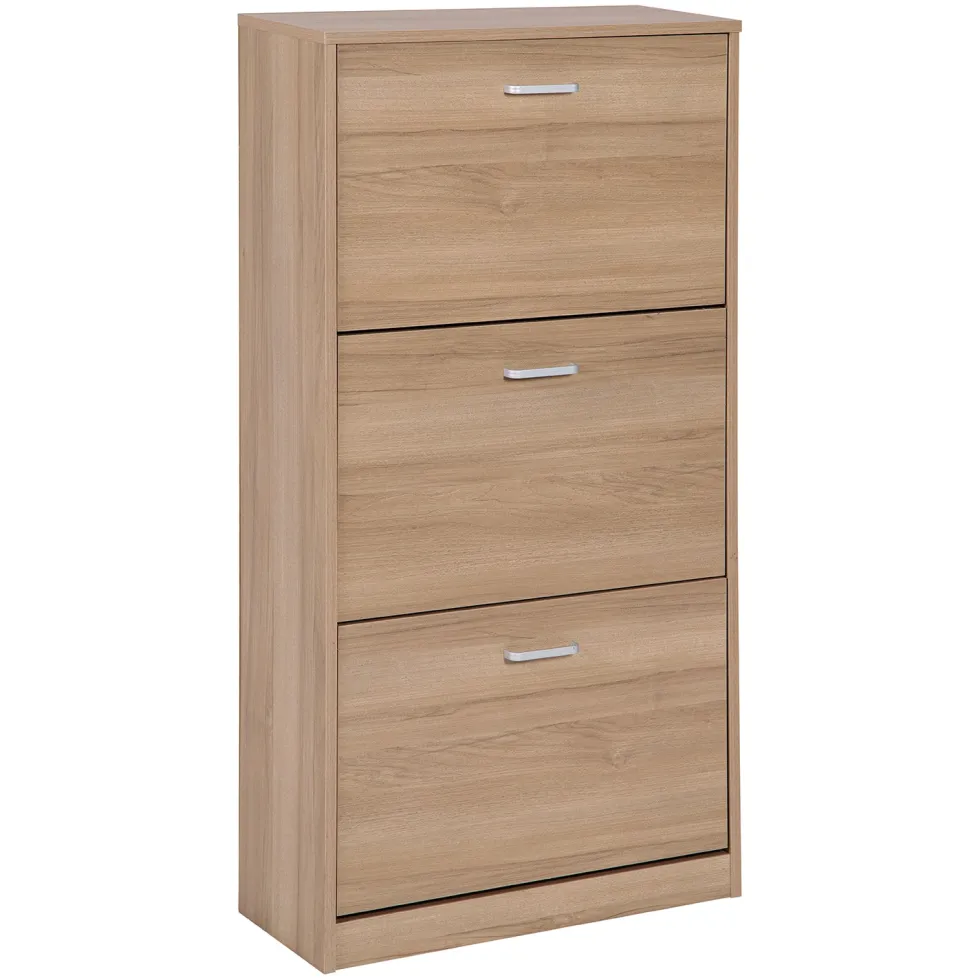 Scarpiera 3 ante in MDF Effetto Legno Naturale h115x60x24 cm