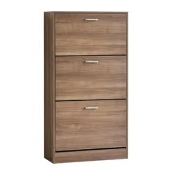Scarpiera 3 Ante Salvaspazio in MDF Effetto Quercia h118x60x24 cm