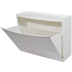 Scarpiera Effetto legno bianco Linea Wood