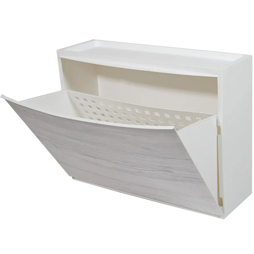 Scarpiera Effetto legno bianco Linea Wood