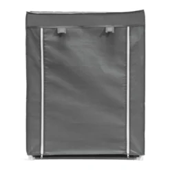 Scarpiera 3 Ripiani in Metallo e TNT 9 Posti Grigio Scuro h80x60x30 cm