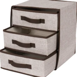 Scatola Organizer in Tnt ripiegabile con 3 cassetti