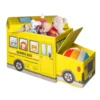 Scatola Portaoggetti Salvaspazio a Forma di Scuolabus per Giocattoli Linea Baby Cute