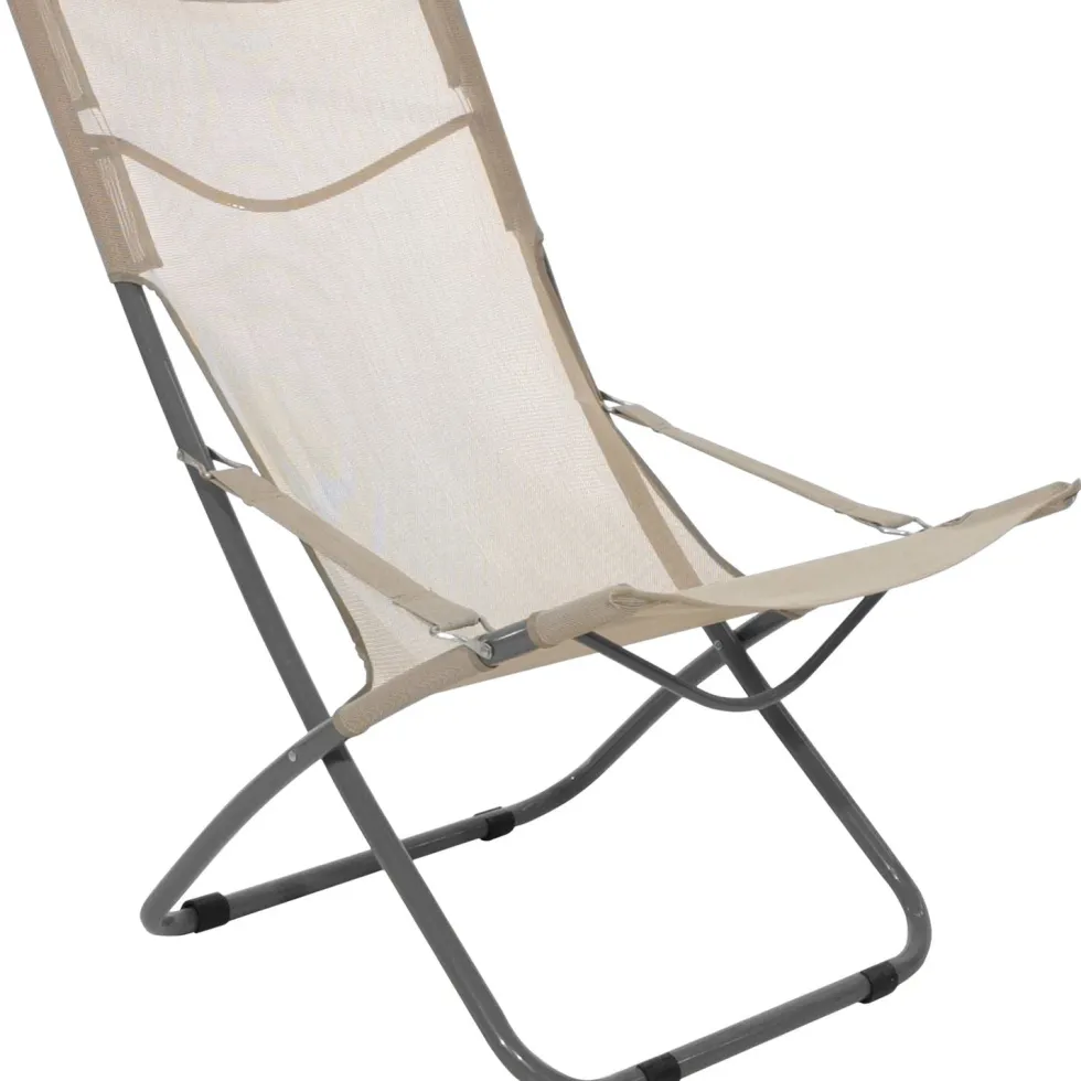 Sdraio Richiudibile in textilene Beige
