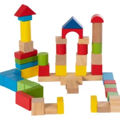 Secchiello Blocchetti di legno 50 pezzi Linea Woodworld