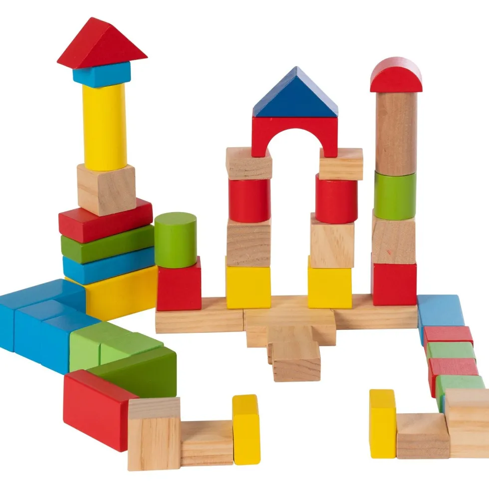 Secchiello Blocchetti di legno 50 pezzi Linea Woodworld