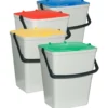 Secchi per raccolta differenziata con coperchio 4 pezzi multicolor da 15 litri cadauno