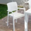 Sedia da esterno Alba Bianca finitura effetto Juta