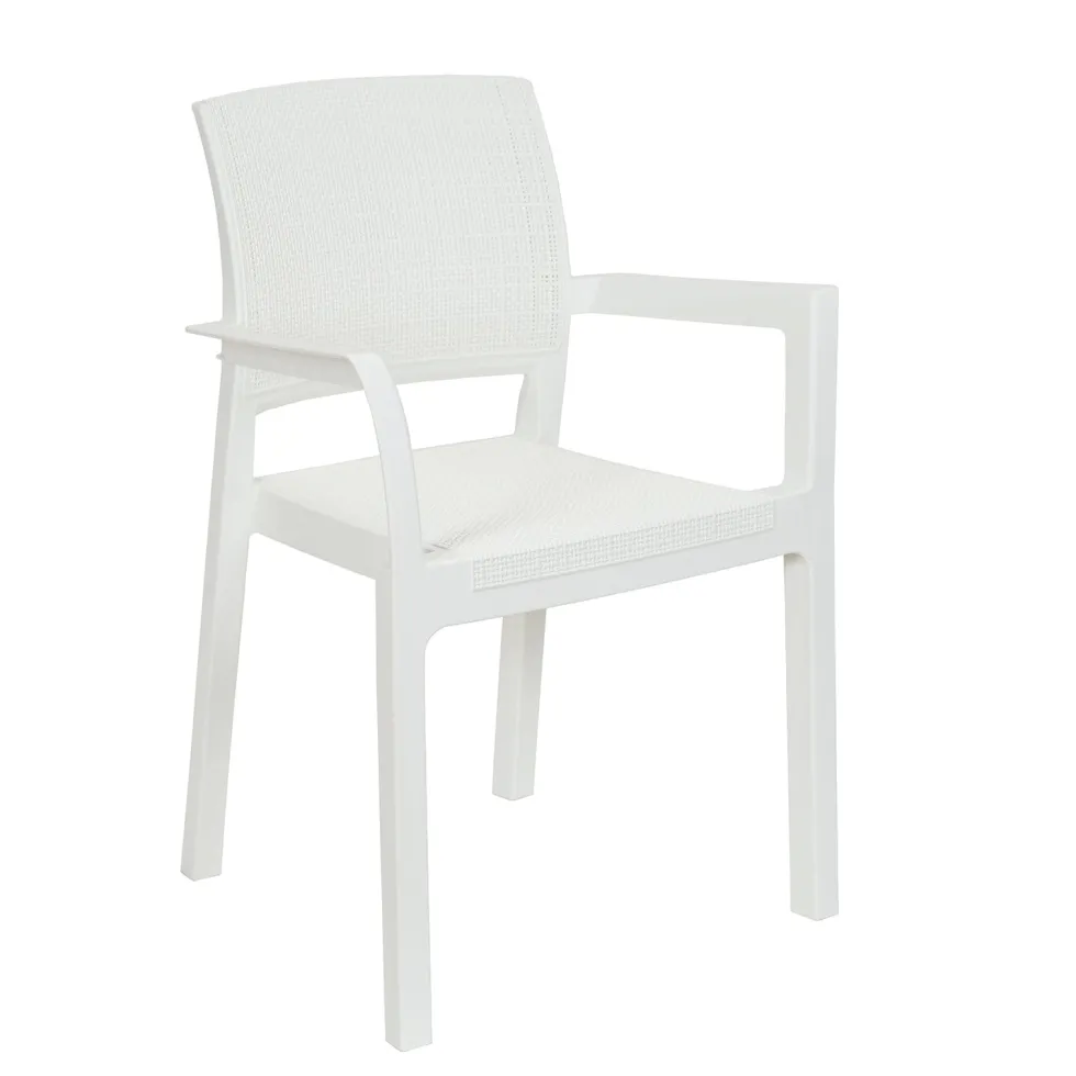 Sedia da esterno Alba Bianca finitura effetto Juta