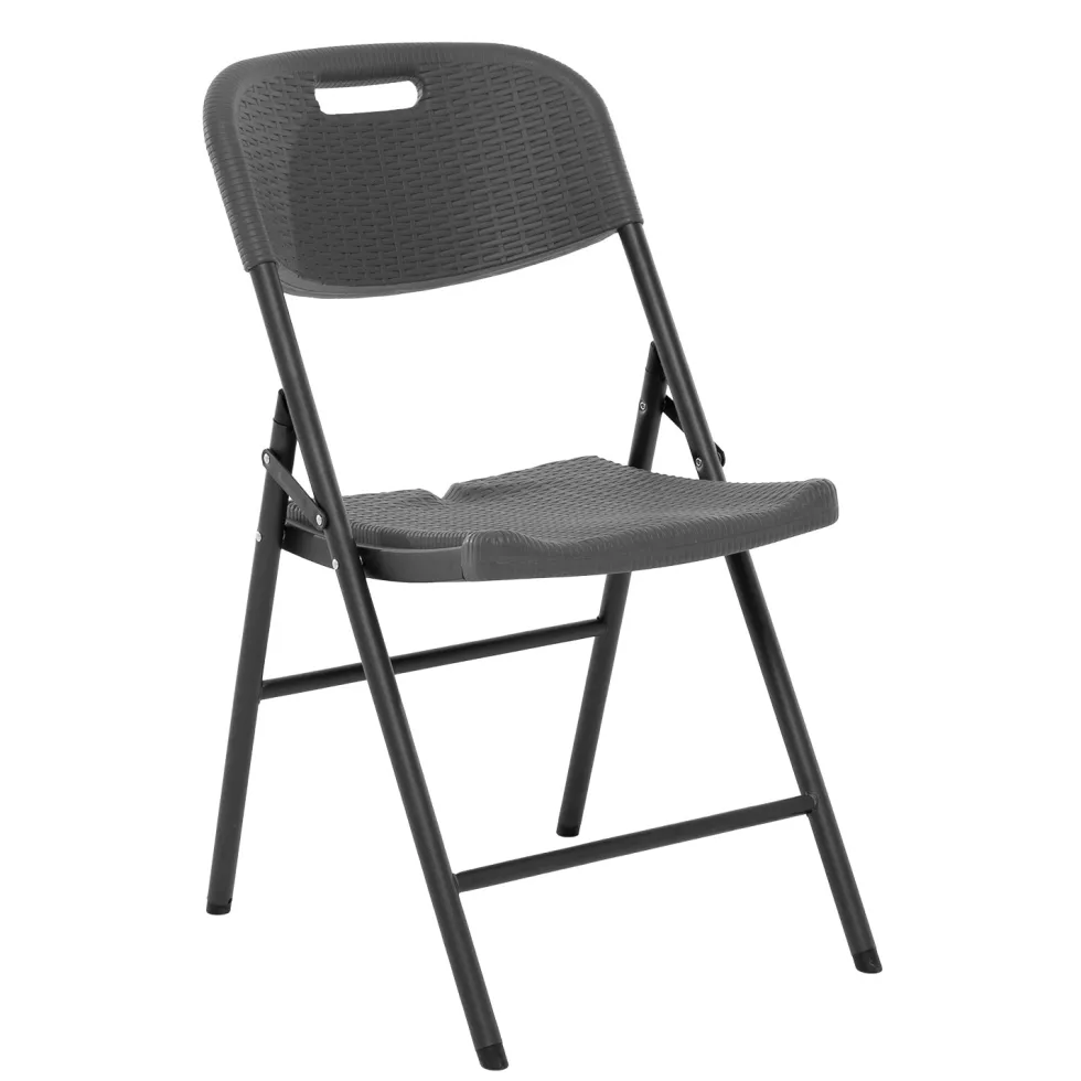 Sedia da giardino Richiudibile Effetto Rattan Antracite