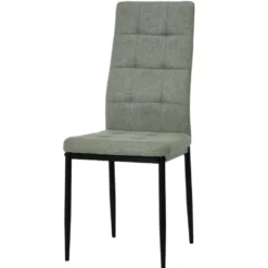 Sedia da pranzo in tessuto Grigio Chiaro con struttura in metallo Nero