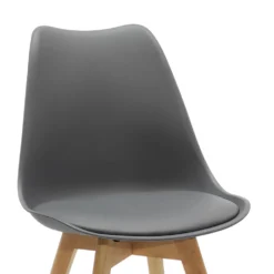 Sedia Design Scandinavo con Gambe in Legno Grigia